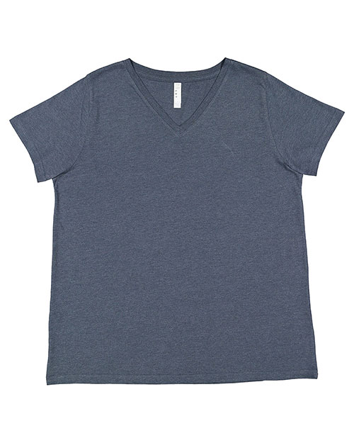 LAT 3817  Ladies' Curvy V-Neck Fine Jersey T-Shirt at GotApparel