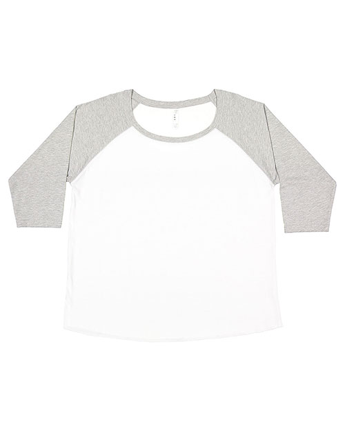 LAT 3830 Women Curvy Baseball T-Shirt at GotApparel