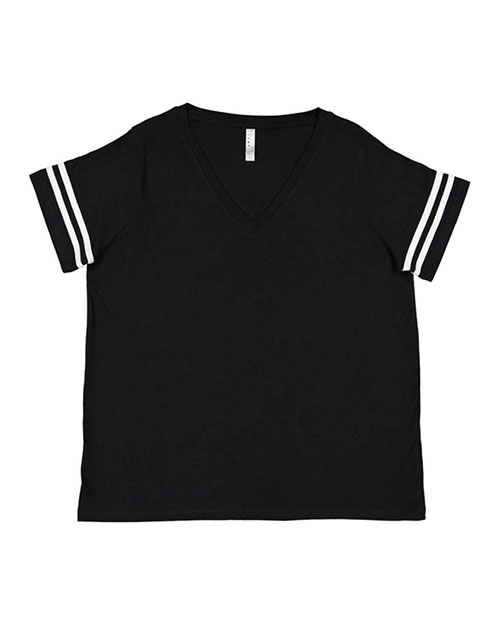 LAT 3837 Ladies Curvy Football T-Shirt at GotApparel