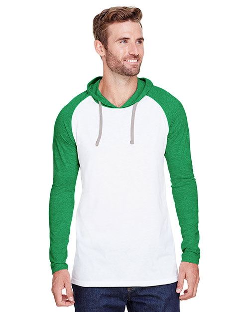 LAT 6917 Fine Jersey Hooded Long Sleeve Raglan T-Shirt at GotApparel