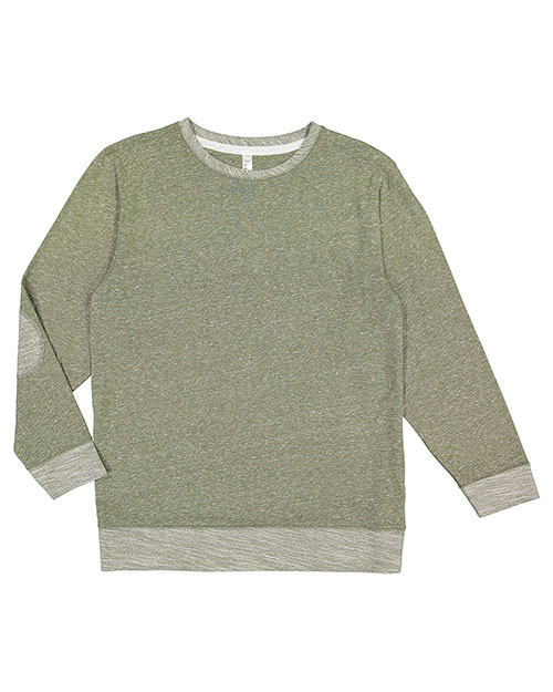 Lat 6965 Men Harborside Melange French Terry Crewneck With Elbow Patches at GotApparel