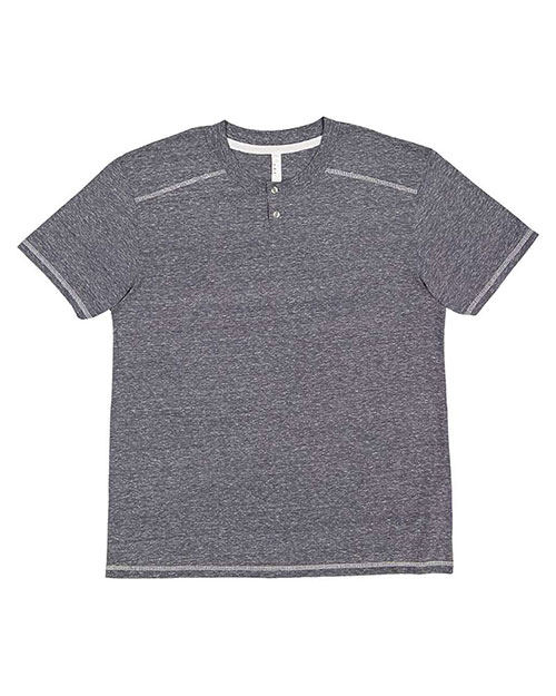 LAT 6992 Men Harborside Mélange Jersey Henley at GotApparel