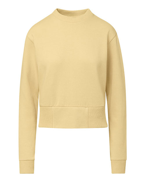 MV Sport W22106 Women's Romi Cloud Fleece Crop Crewneck Sweatshirt at GotApparel