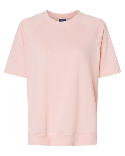MV Sport W23711 Women 's French Terry Short Sleeve Crewneck Pullover at GotApparel