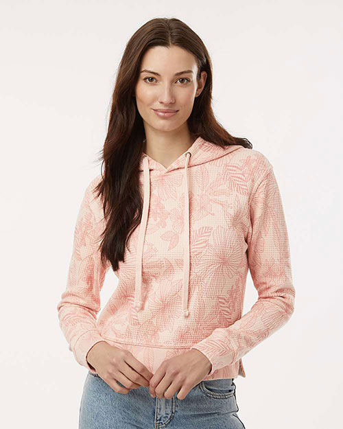MV Sport W24105 Women's Maddie Floral Print Hooded Sweatshirt at GotApparel