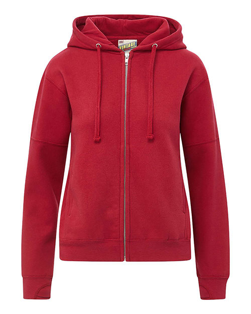 MV Sport W25165 Women's Vintage Fleece Hooded Full-Zip Sweatshirt at GotApparel
