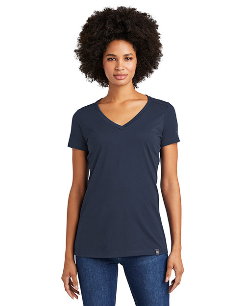 Custom Embroidered New Era LNEA101 Ladies Heritage Blend V-Neck Tee at GotApparel