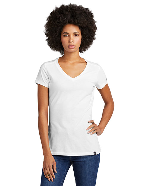 Custom Embroidered New Era LNEA101 Ladies Heritage Blend V-Neck Tee at GotApparel