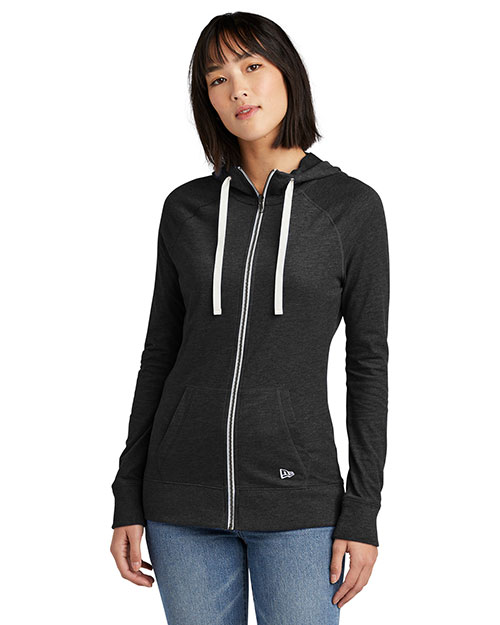 Custom Embroidered New Era LNEA122 Ladies Sueded Cotton Blend Full-Zip Hoodie at GotApparel