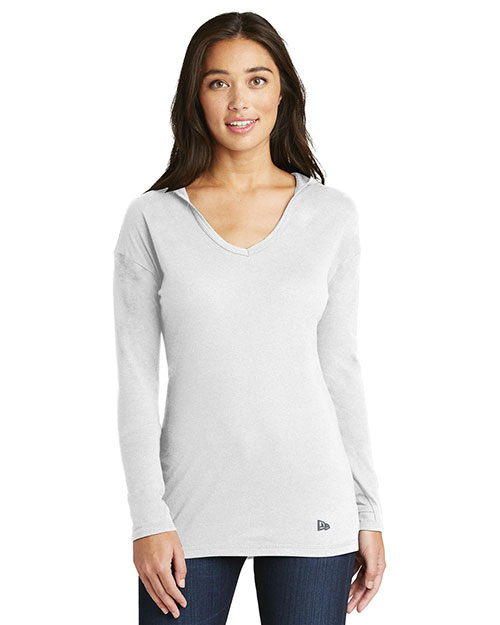 Custom Embroidered New Era LNEA131 Ladies Tri-Blend Performance Pullover Hoodie Tee at GotApparel