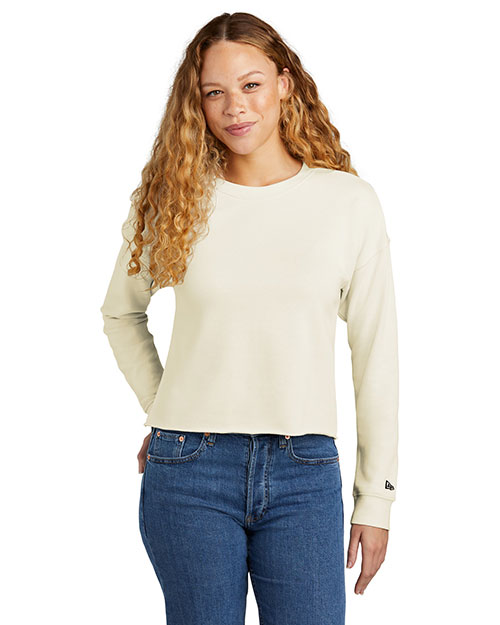 New Era Ladies Tri-Blend Fleece Crop Crew LNEA514 at GotApparel