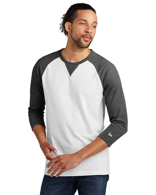 Custom Embroidered New Era NEA121 Men 5 oz Sueded Cotton Blend 3/4-Sleeve Baseball Raglan Tee at GotApparel