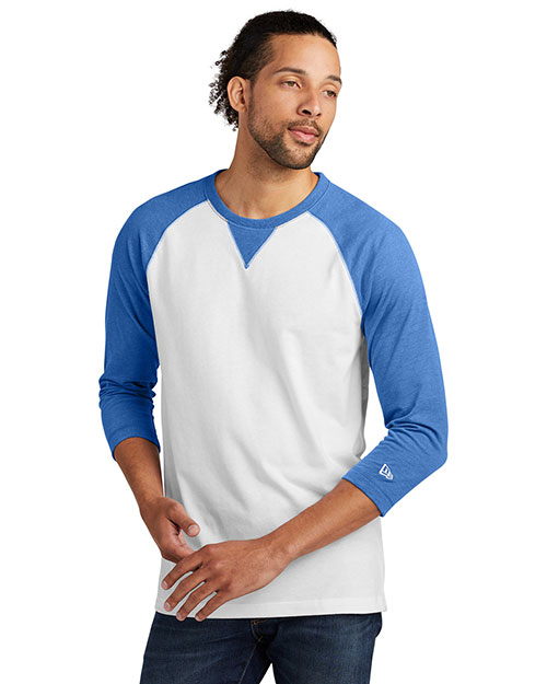 Custom Embroidered New Era NEA121 Men 5 oz Sueded Cotton Blend 3/4-Sleeve Baseball Raglan Tee at GotApparel