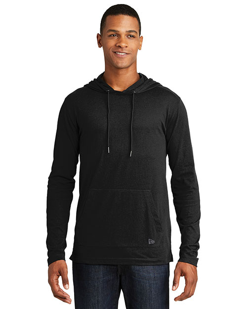 Custom Embroidered New Era NEA131 Men 4.3 oz Tri-Blend Performance Pullover Hoodie Tee at GotApparel