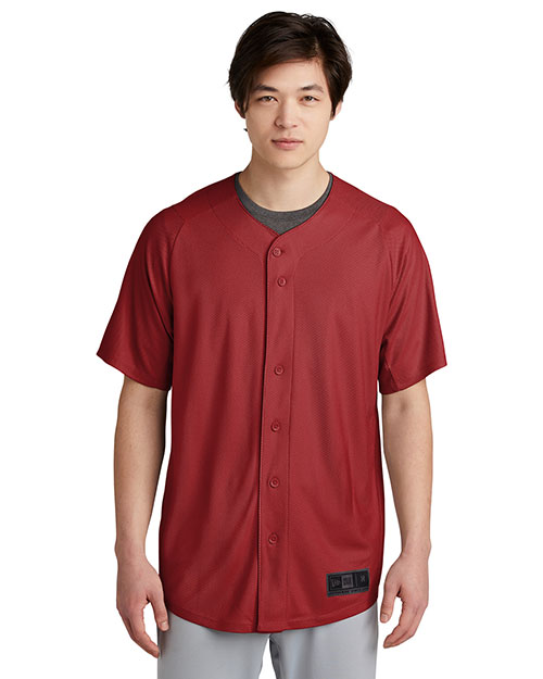 New Era NEA220 Men 5.3 oz Diamond Era Full-Button Jersey at GotApparel