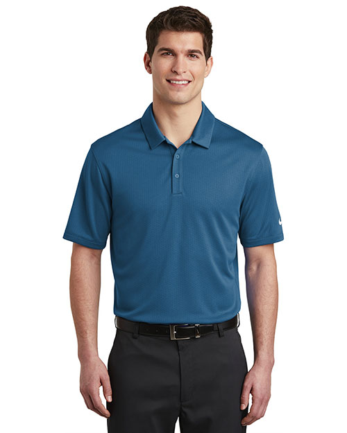 Nike NKAH6266 Men 5 oz Dri-FIT Hex Textured Polo at GotApparel