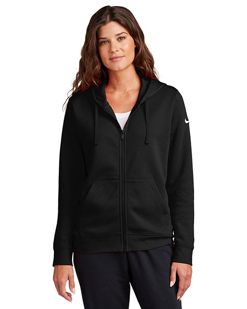 Nike Ladies Club Fleece Sleeve Swoosh Full-Zip Hoodie NKFD9890 at GotApparel