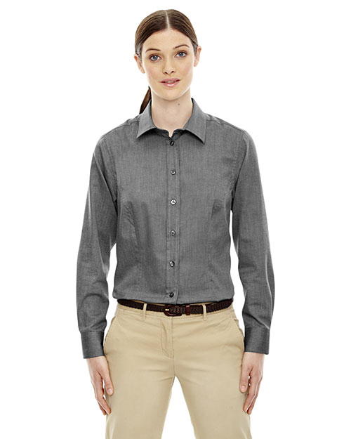 North End 77028 Women YarnDyed Wrinkle-Resistant Dobby Shirt at GotApparel
