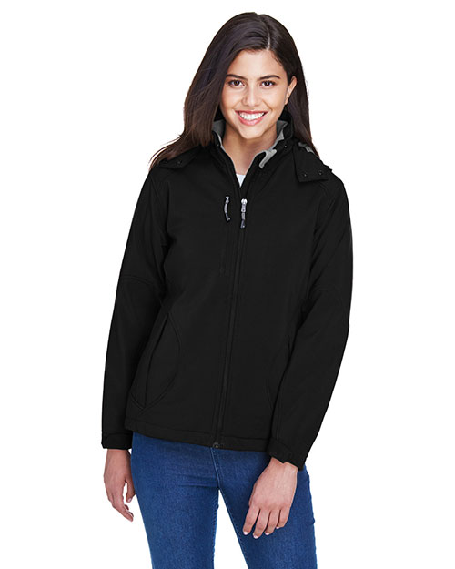 North End 78080 Women Glacier Insulated Three-Layer Fleece Bonded Soft Shell Jacket with Detachable Hood at GotApparel