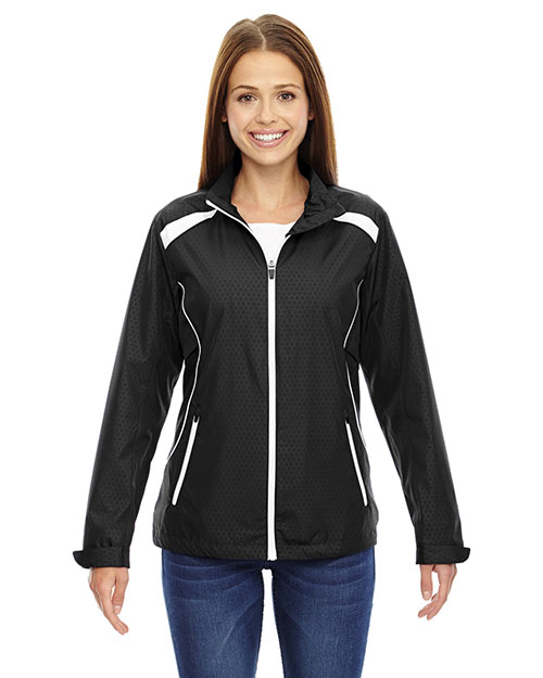 North End 78188 Women Tempo Lightweight Recycled Polyester Jacket with Embossed Print at GotApparel