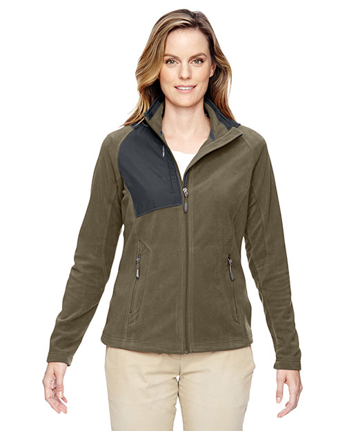 North End 78215 Women Excursion Trail Fabric-Block Fleece Jacket at GotApparel