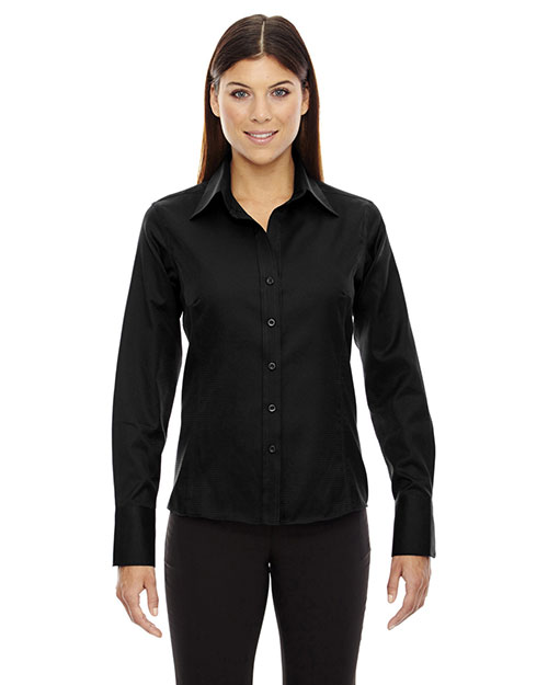 North End 78635 Women Legacy Wrinkle-Free Two-Ply 80 Cotton Jacquard Taped Shirt at GotApparel