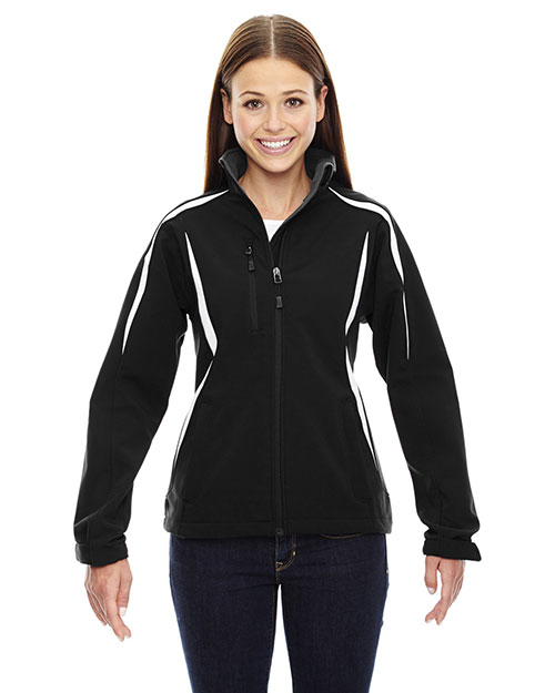 North End 78650 Women Enzo Colorblocked Three-Layer Fleece Bonded Soft Shell Jacket at GotApparel