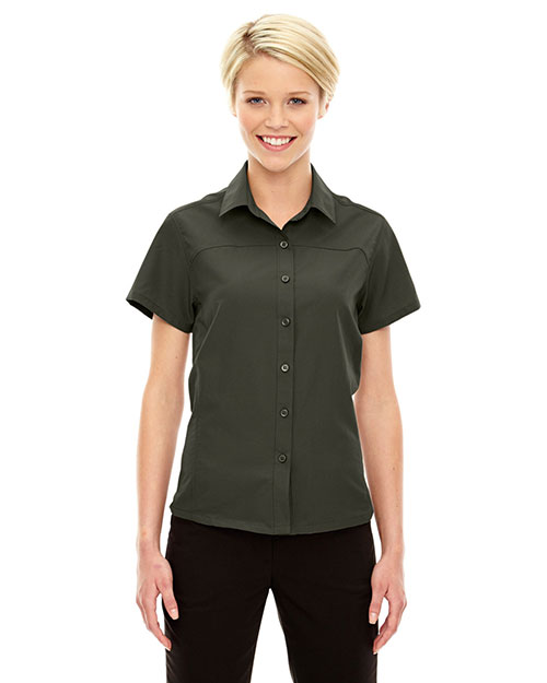 North End 78675 Women Charge Recycled Polyester Performance short sleeve Shirt at GotApparel