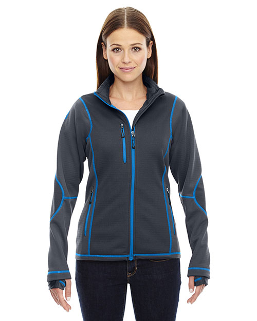 North End 78681 Women Pulse Textured Bonded Fleece Jacket with Print at GotApparel