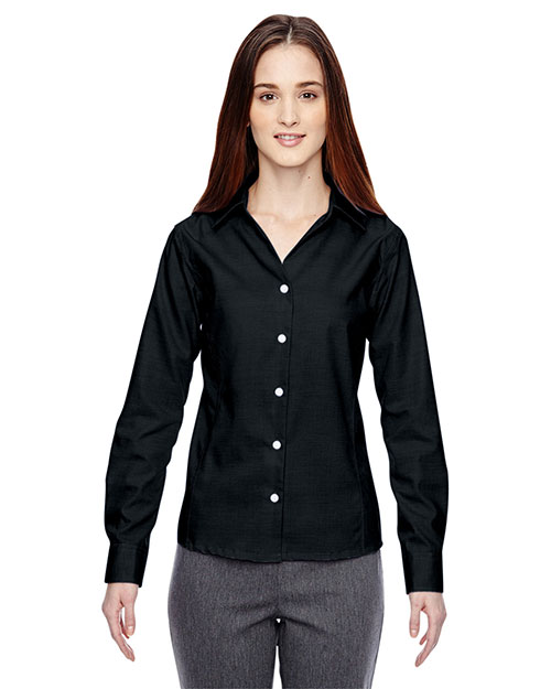North End 78690 Women Precise Wrinkle-Free Two-Ply 80 Cotton Dobby Taped Shirt at GotApparel