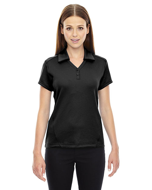North End 78803 Women Exhilarate Coffee Charcoal Performance Polo With Back Pocket at GotApparel