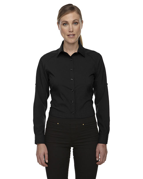 North End 78804 Women Rejuvenate Performance Shirt with RollUp Sleeves at GotApparel