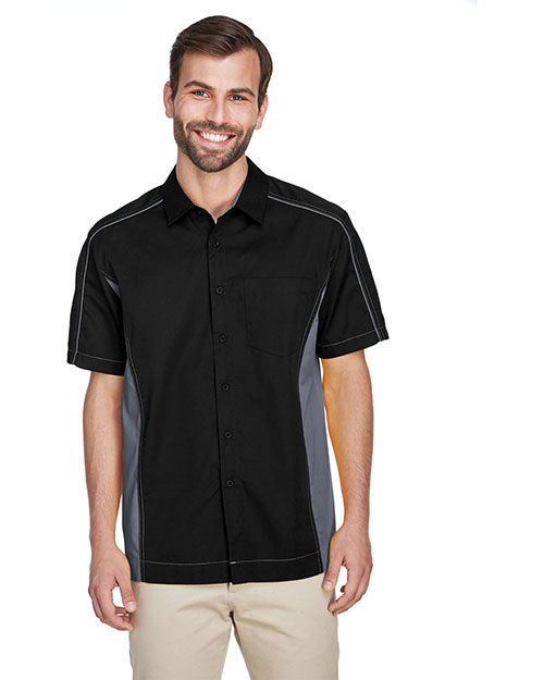 North End 87042T Men Tall Fuse Colorblock Twill Shirt at GotApparel