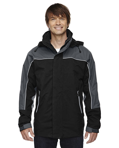 North End 88052 Men 3-in-1 SeamSealed MidLength Jacket with Piping at GotApparel
