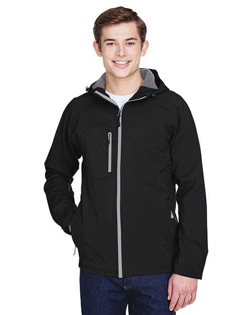North End 88166 Men Prospect Two-Layer Fleece Bonded Soft Shell Hooded Jacket at GotApparel