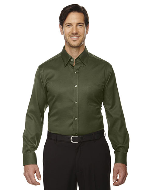 North End 88635 Men Legacy Wrinkle-Free Two-Ply 80s Cotton Jacquard Taped Shirt at GotApparel