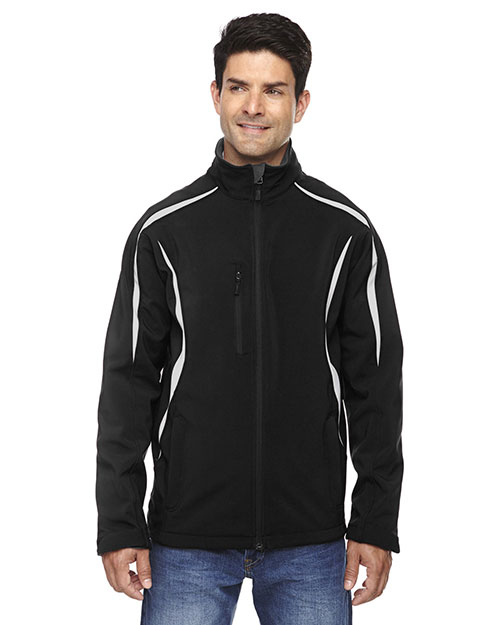 North End 88650 Men Enzo Colorblocked Three-Layer Fleece Bonded Soft Shell Jacket at GotApparel