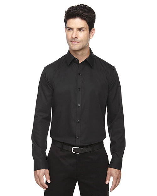 North End 88673 Men Boulevard Wrinkle-Free Two-Ply 80s Cotton Dobby Taped Shirt With Oxford Twill at GotApparel