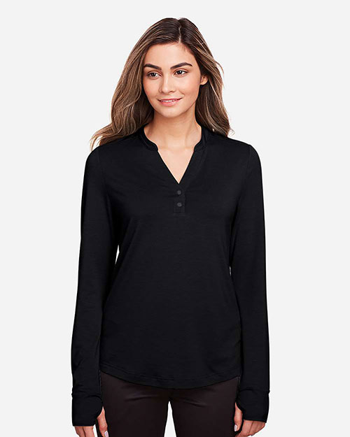 North End NE400W Women Ladies' Jaq Snap-Up Stretch Performance Pullover at GotApparel