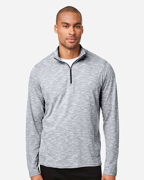North End NE415 Men's Eclipse Jacquard Quarter-Zip Pullover at GotApparel