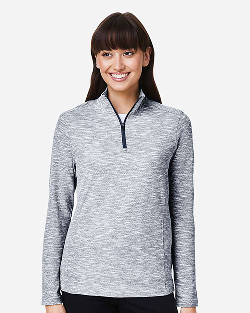 North End NE415W Women's Eclipse Jacquard Quarter-Zip Pullover at GotApparel