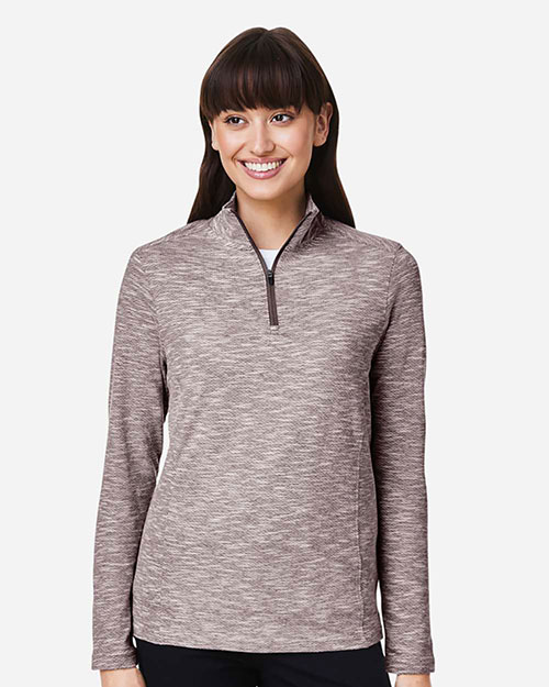 North End NE415W Women's Eclipse Jacquard Quarter-Zip Pullover at GotApparel