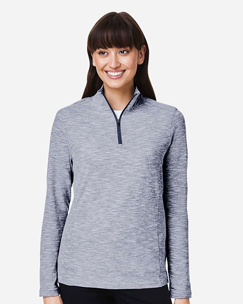North End NE415W Women's Eclipse Jacquard Quarter-Zip Pullover at GotApparel
