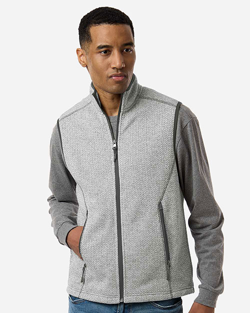 North End NE731 Men's Jasper Jacquard Fleece Vest at GotApparel