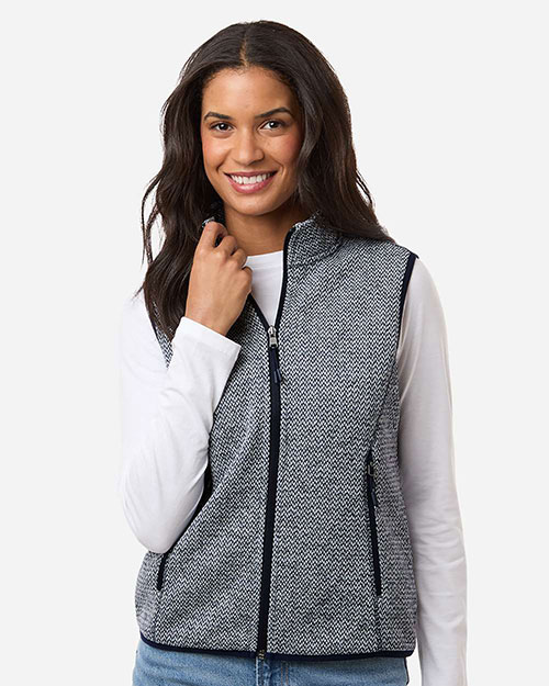 North End NE731W Women's Jasper Jacquard Fleece Vest at GotApparel