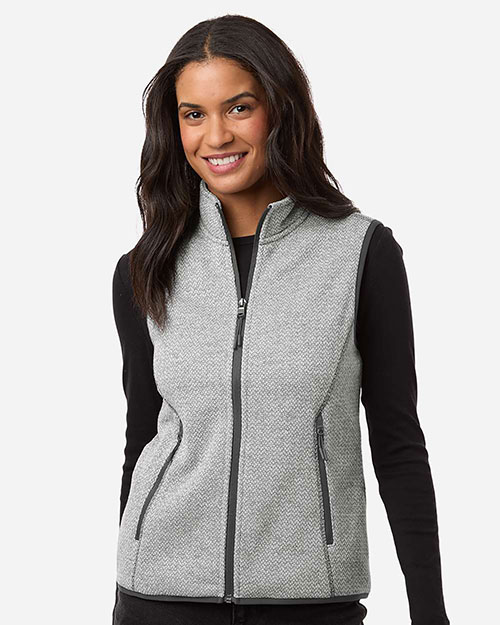 North End NE731W Women's Jasper Jacquard Fleece Vest at GotApparel