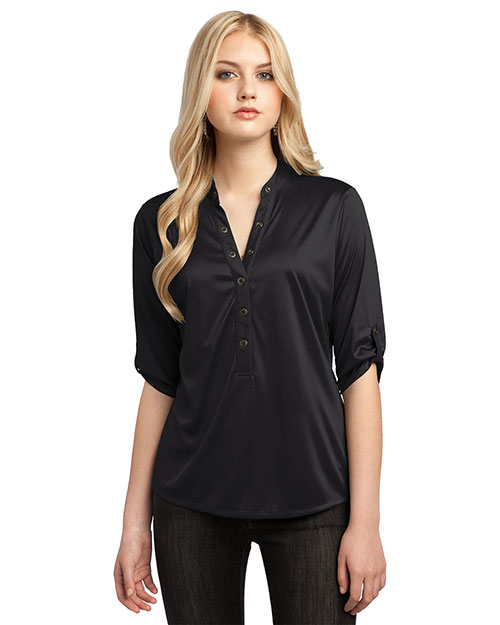 Custom Embroidered OGIO LOG111 Women 4.9 oz Crush Henley at GotApparel