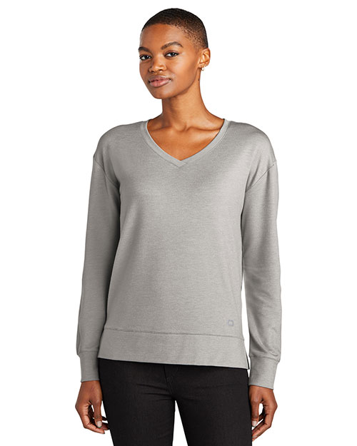 OGIO Ladies Luuma Flex Long Sleeve V-Neck LOG825 at GotApparel