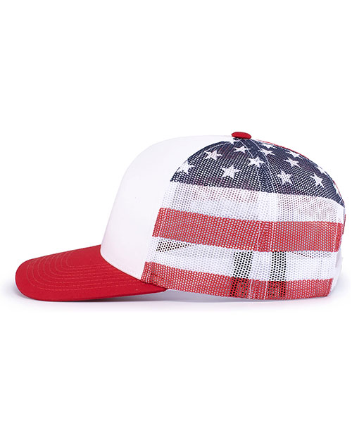 Pacific Headwear 104P Printed Trucker Cap at GotApparel