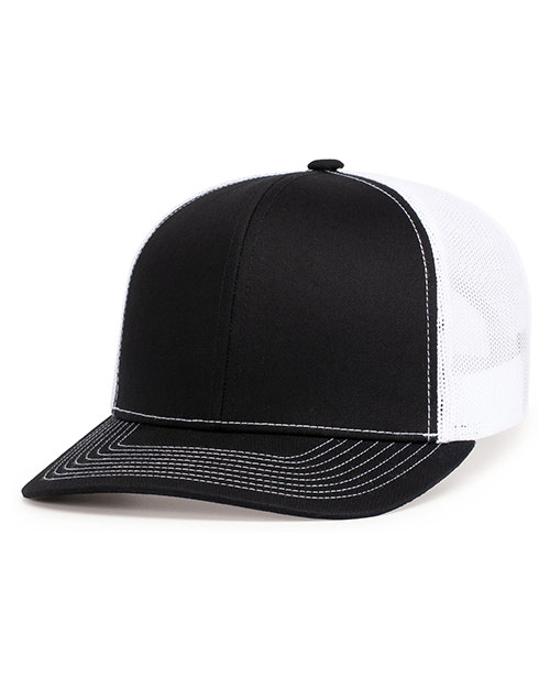 Pacific Headwear 104S Contrast Stitch Trucker Snapback at GotApparel